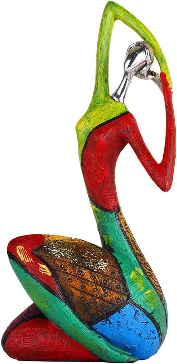 SnelShoppen - Kleurrijke Abstracte Vrouwen Beeldjes Sculpturen voor Thuisdecoratie - Yoga Houding Kunststandbeelden - Modern voor Woonkamer, Zen Decor