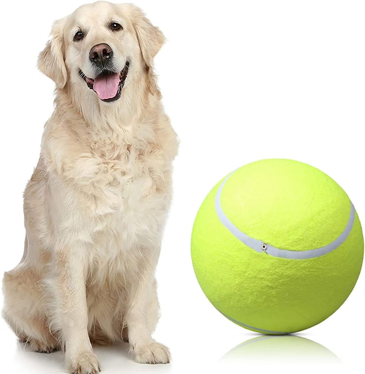 SnelShoppen – Honden speelgoed tennisbal 24cm – Inflatable hondenbal voor grote honden – Veilig en duurzaam rubber – Indoor en outdoor sport – Kleurri