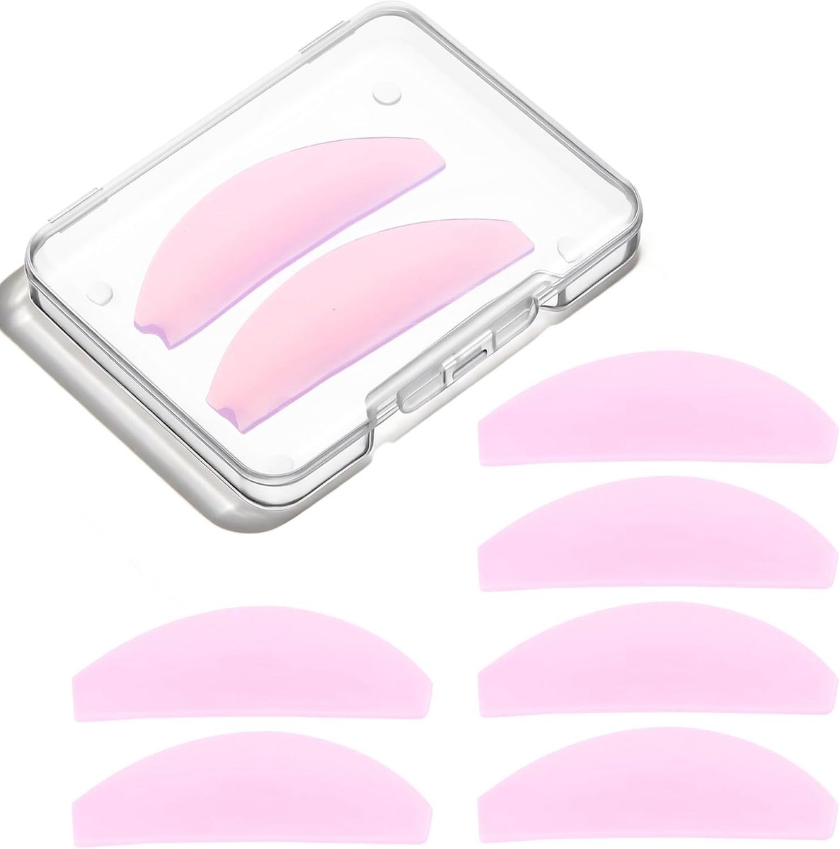 SnelShoppen - 8 stuks Wimperlifting-Pads - Koreaanse Platte Wimperlifting-Shields - Ultra Dun, Klevend, Meervoudig te Gebruiken als Oogmasker en Wimpe