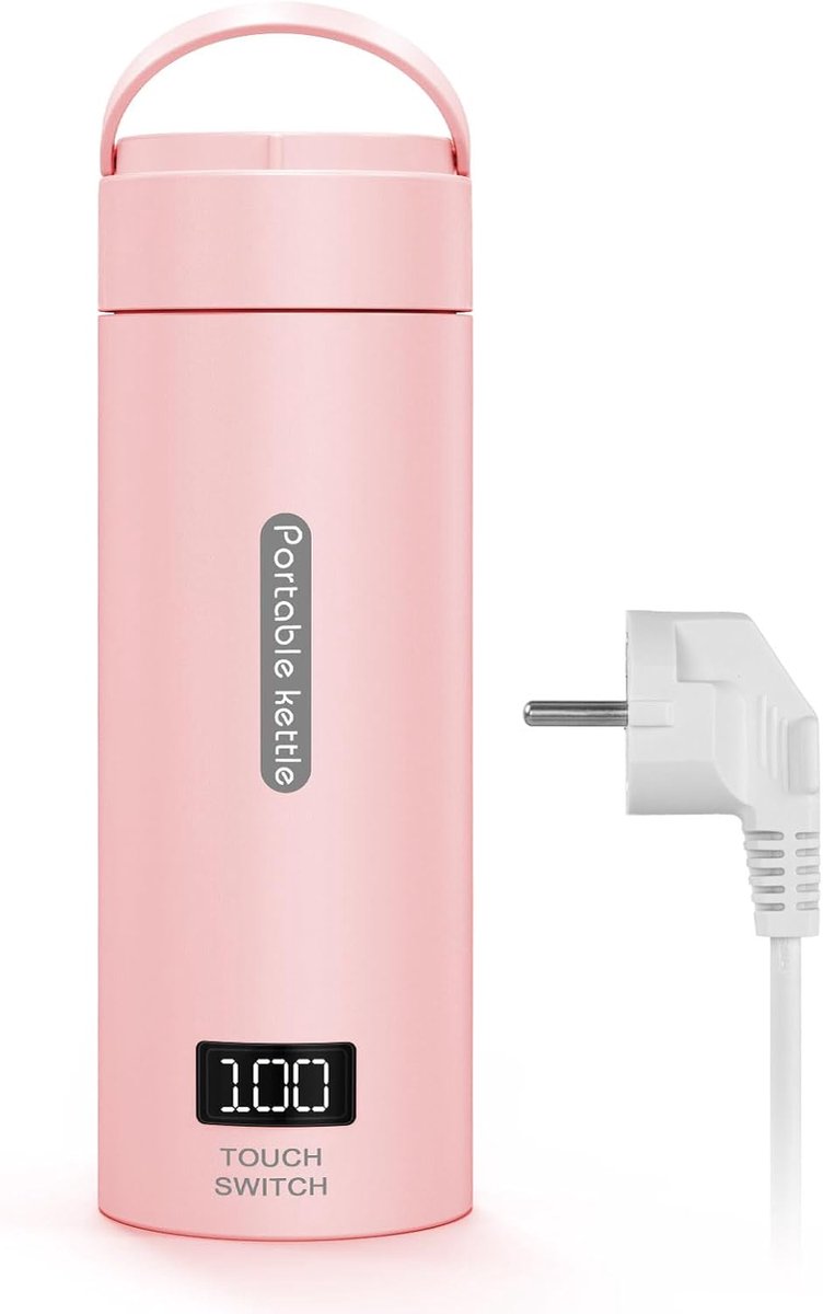 SnelShoppen - Mini Elektrische Waterkoker 380ml - Draagbare Kettle 220V/300W - RVS Thermos Kettle met Automatische Uitschakeling - Ideaal voor Camping