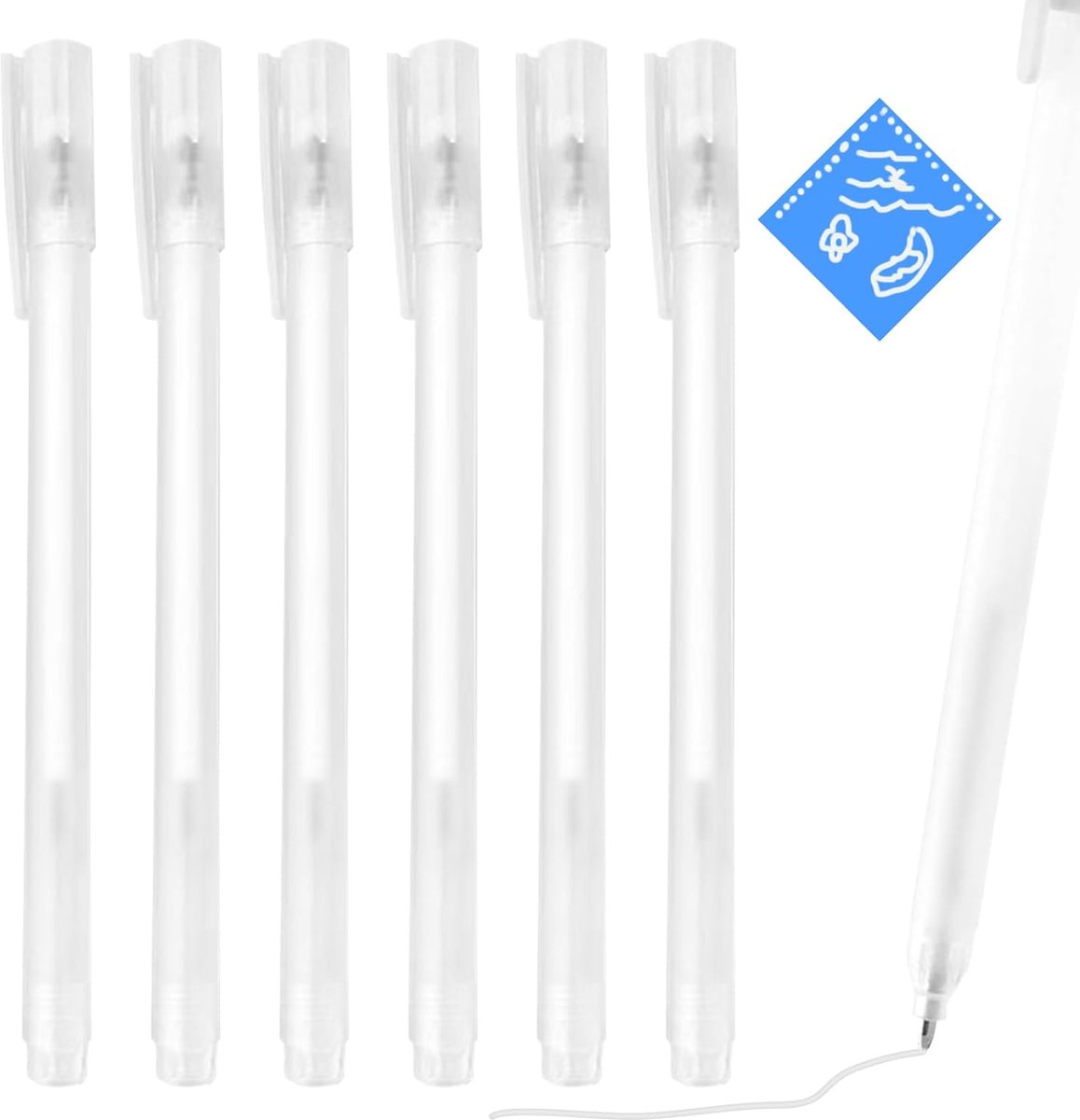 SnelShoppen - Pack van 6 Witte Lijm Stiften, Sneldrogende Lijmstiften met Fijne Punt voor Precisiewerk, Ideaal voor Scrapbooking, Knutselen, Kantoor e
