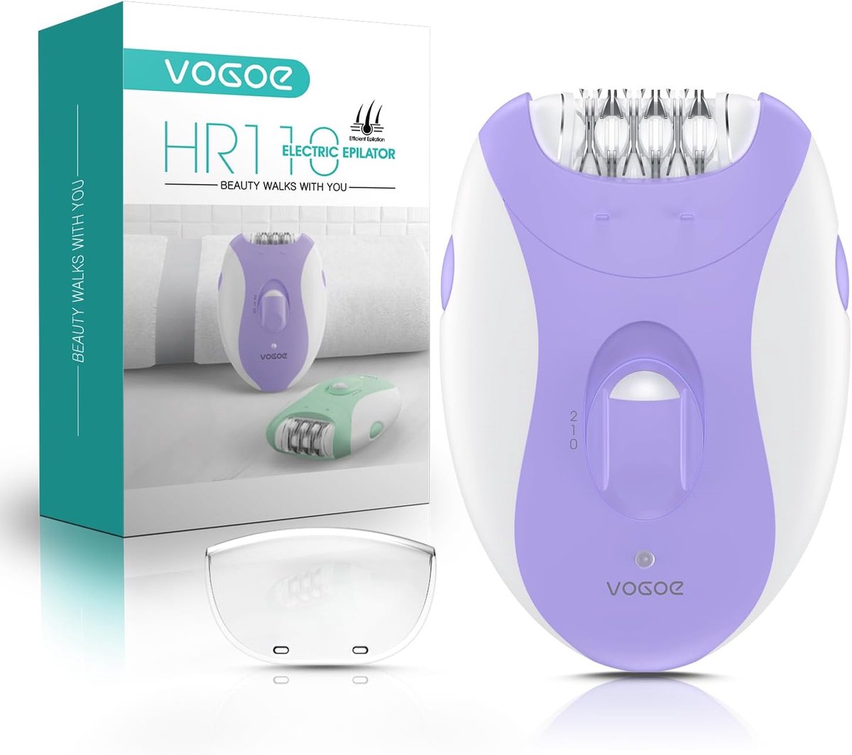 Thijox - Draadloze Epilator voor Vrouwen met 21 Pincetten en LED-verlichting, Oplaadbaar Ontharingsapparaat voor Armen en Benen, 2 Snelheden, Paars, H