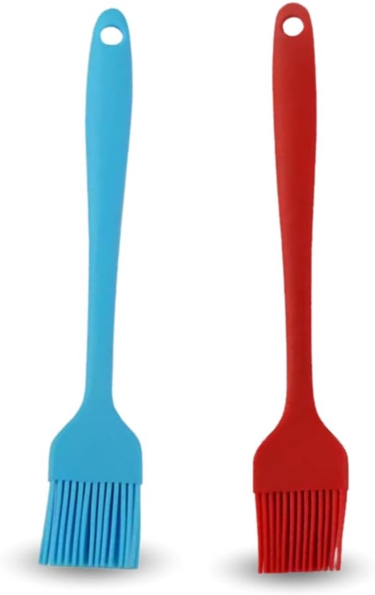 SnelShoppen - Set van 2 Silicone Keukenborstels - Hittebestendige Bakborstels voor Marinades, Sauzen en Olie - 20cm Lange Kookborstels - Perfect voor