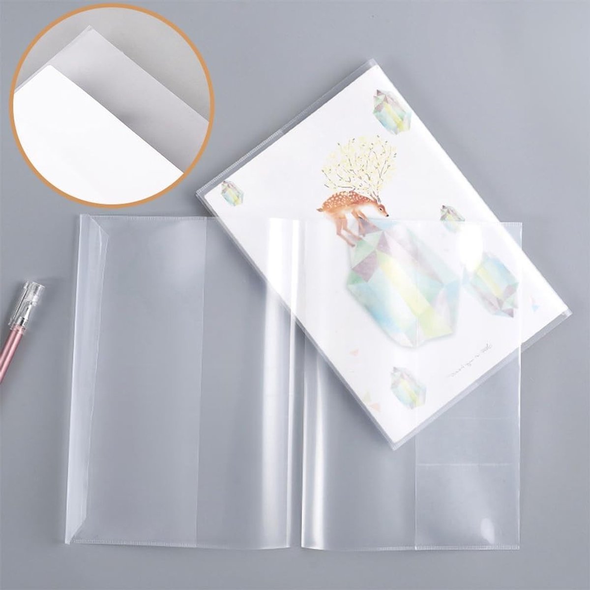 Set van 20 Herbruikbare A4 Transparante Boekomslagen - Dikke Plastic Beschermhoezen voor Schoolboeken, Notitieboeken en Documenten, Waterdicht en Duurzaam — cadeau in Cadeau-ideeën - foto 4