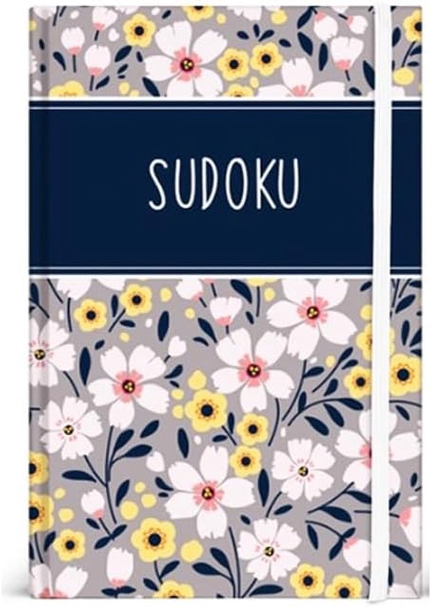 SnelShoppen - A6 Pocket Floral Sudoku Notebook met Elastiek, Compact Puzzleboek voor Puzzel Liefhebbers, 100+ Sudoku Puzzels voor Concentratie en Gehe