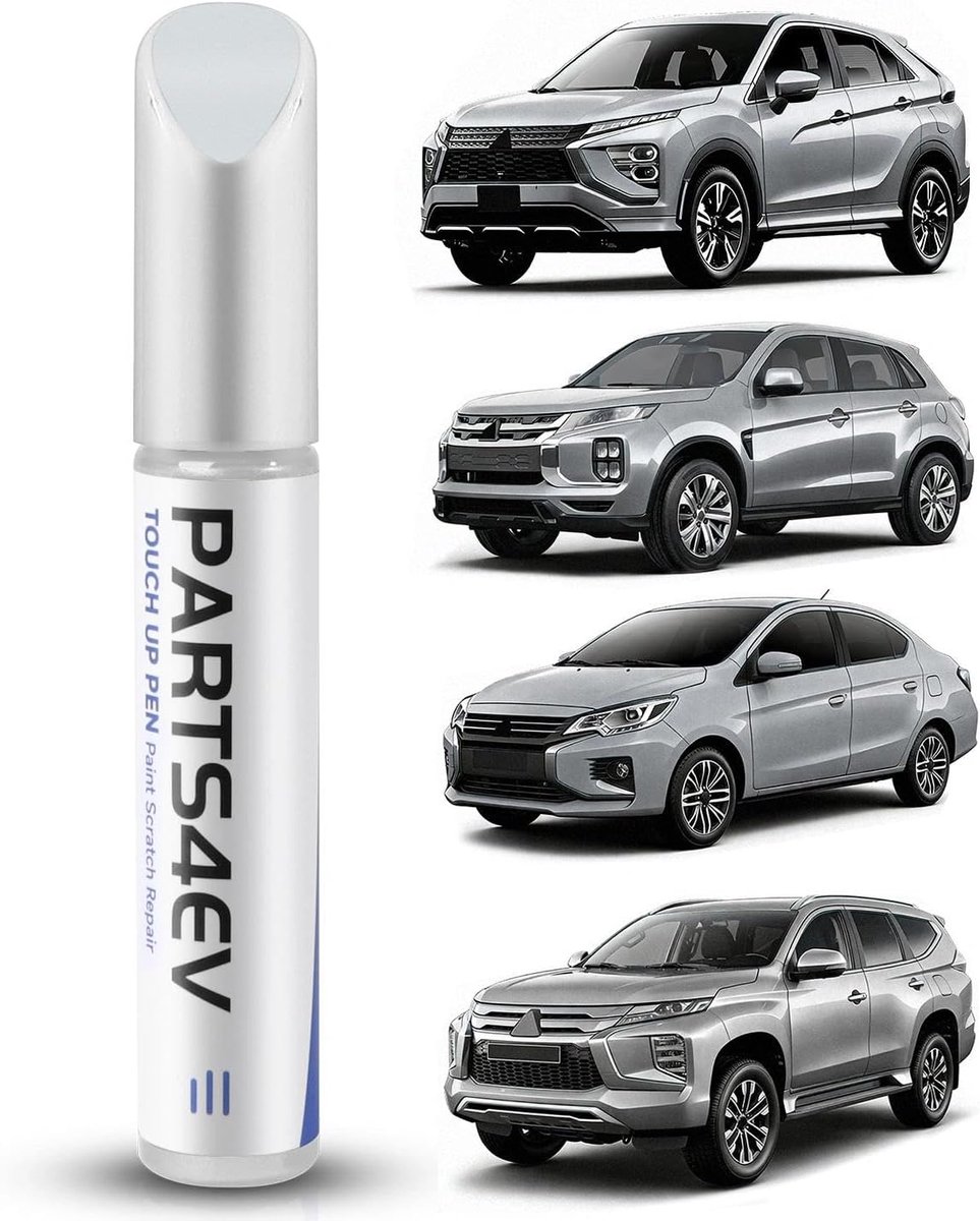 SnelShoppen - White Metallic Autolakstift voor Reparatie van Kras- en Steenslag Schade - Exacte Kleurafstemming voor Mitsubishi Modellen zoals ASX, La