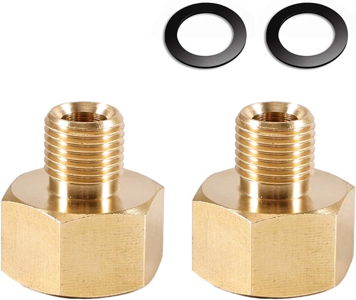 SnelShoppen - 2 Stuks Gas Adapters 1/2 Inch naar 1/4 Inch - Gasfles Adapter 1/2 IG x 1/4 AG - Gas Slang Adapter Connector voor Gasfornuis, Camping Kok