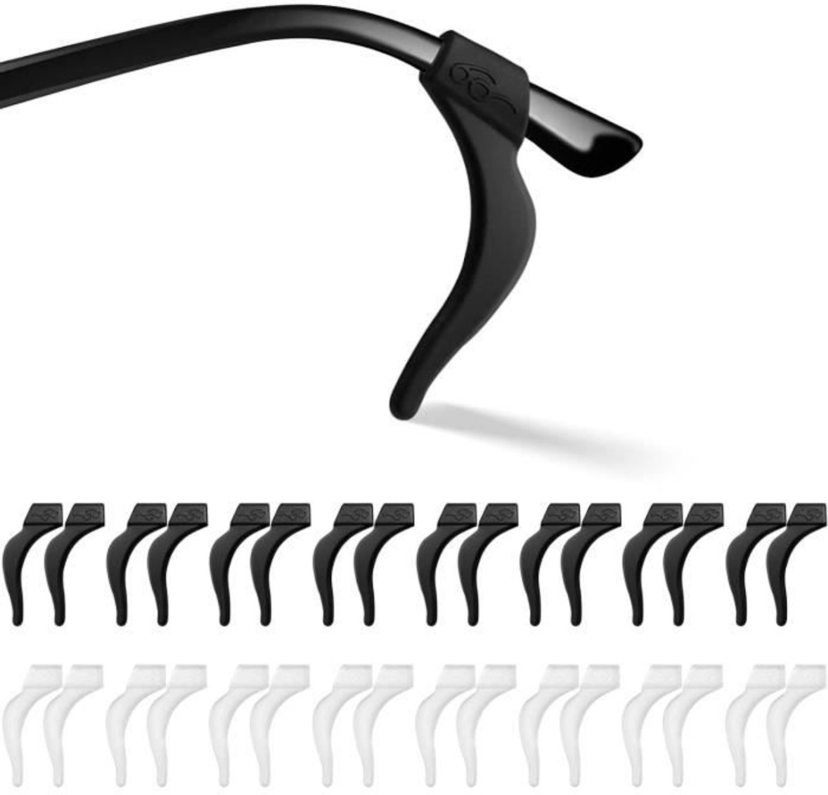 16 paar siliconen brillenmonturen, pootjesbeschermers, antislipmonturen, flexibele haakjes