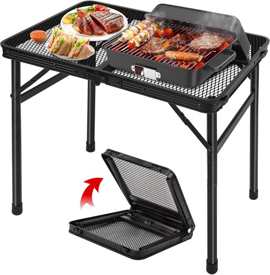 Opvouwbare Campingtafel - Inklapbare Tafel - 60x40cm - 1.8kg - 2 Hoogtes Verstelbaar - Aluminium & 30kg - Waterdicht & Hittebestendig - Lichtgewicht & Compact Opvouwbaar - Voor Kamperen, Vissen & Strand — afbeelding 2