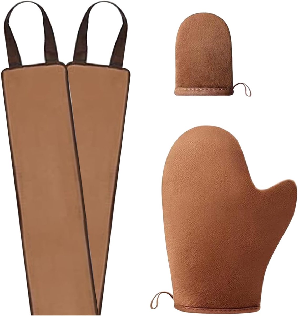 SnelShoppen - 3-delige Zelfbruin Applicator Set voor Gezicht en Lichaam, Precisie Applicators voor Zelfbruiner Gels, Oliën en Crèmes, Hoogwaardige Mat