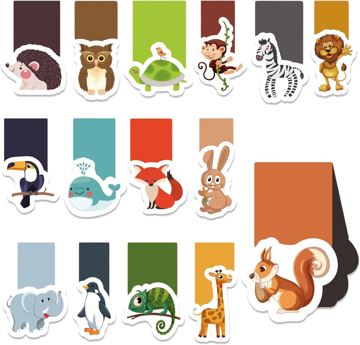 SnelShoppen - 30 Dieren Magnetische Boekenleggers voor Kinderen, Kleurige Boek Markers, School Cadeaus, Hoogwaardige Dieren Boekleggers, Perfect voor