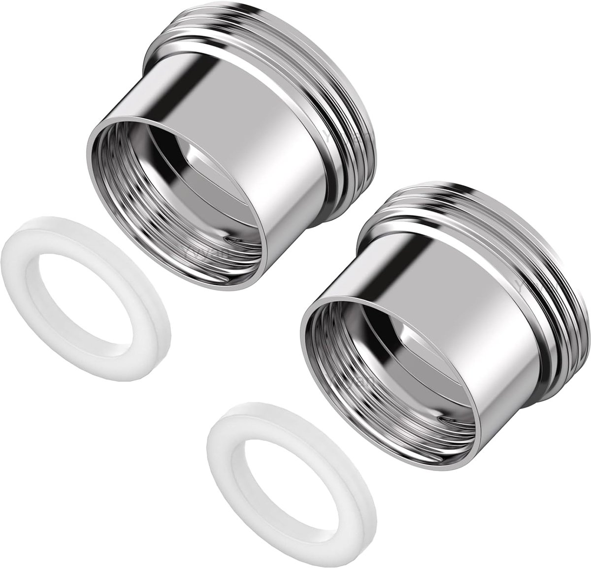 SnelShoppen - Water Tap Adapter F18 naar M22, 2 Stuks, Silver, Praktische Aerator Adapter voor Keuken en Badkamer, Geschikt voor Sprinklers en Basins
