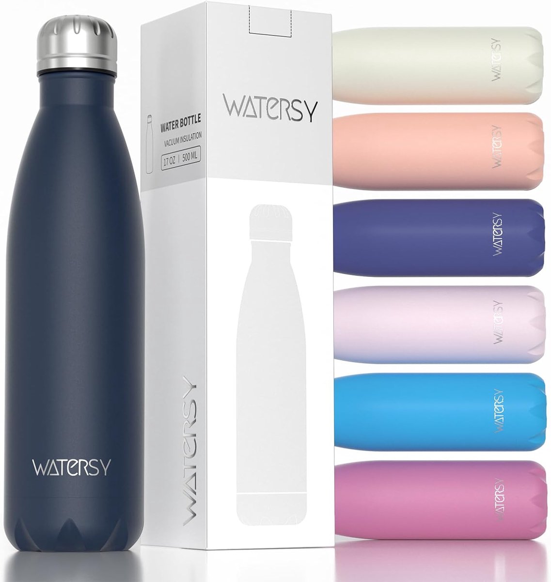 SnelShoppen - RVS Thermosfles 500ml - Dubbelwandig Geïsoleerd, Lekvrij, BPA Vrij - Houdt Dranken 24 Uur Koud & 12 Uur Warm - Perfect voor Sport, Reize