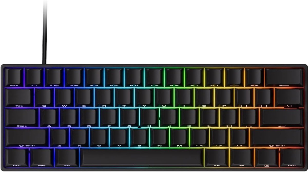 Thijox - Gaming Toetsenbord 60% Bedraad met 8k SP Magnetische Schakelaars, Zwart Doorschijnend, HE Toetsenbord voor Snelle Reactietijden en Optimale S