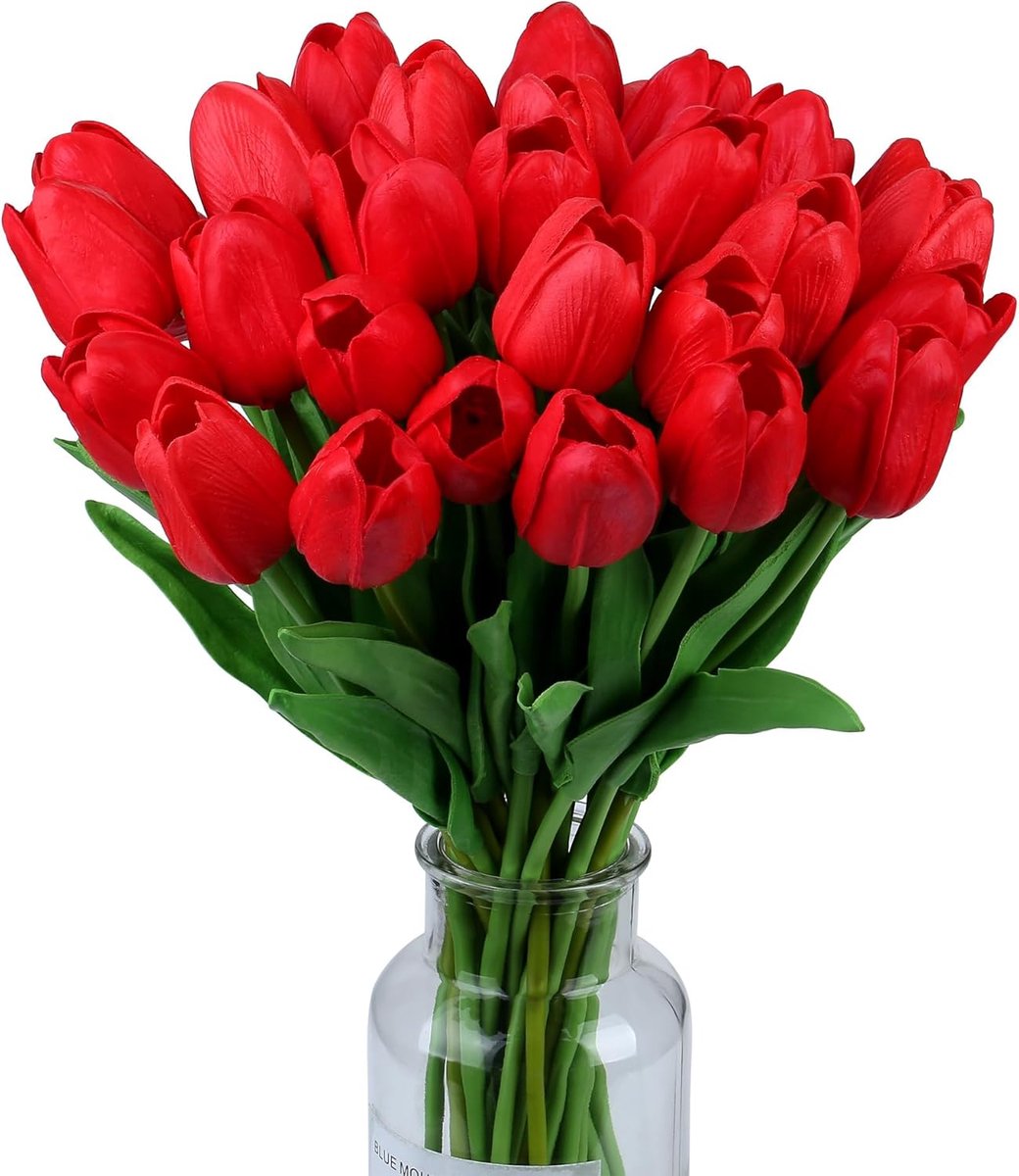 SnelShoppen - 15 Stuks Realistische Nep Tulpen voor Bruidsboeket, Latex Boeketten, Feestdecoratie, Kantoor, Huis, Apricot Roze, Perfect voor Lente en