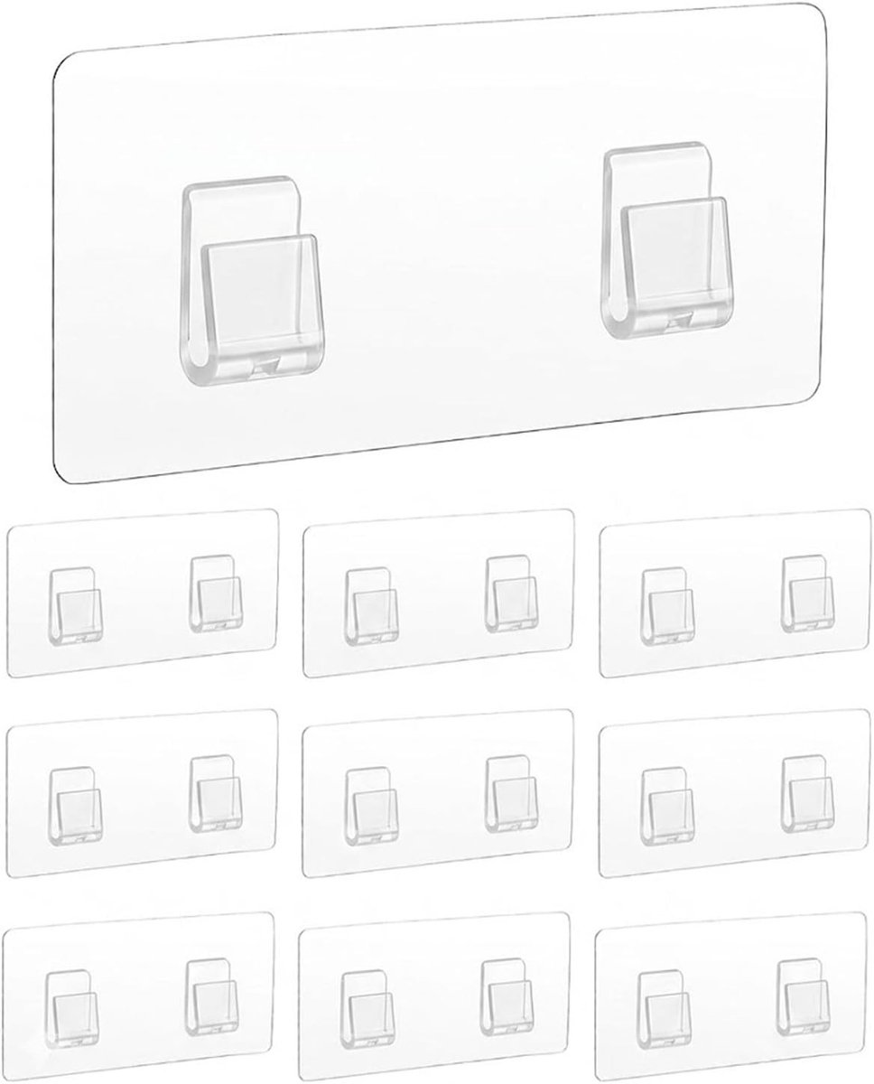 10 stuks Transparante Klebehaken voor Douche, Sterke Haken voor Badkamer, Ideaal voor Zeep