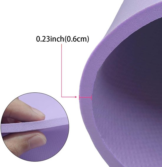 SnelShoppen - Yoga Mat voor Fitness, Pilates, Workout - 6 mm Dikke EVA Gymnastiekmat - Vouwbaar, Antislip, Voor Binnen en Buiten, Camping en Reizen van Snelshoppen — afbeelding 3