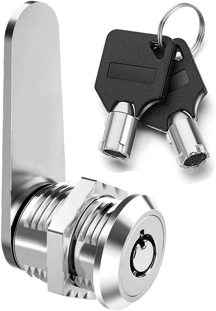 SnelShoppen - Tubulaire Cam Lock met Sleutels - 20MM - Ideaal voor RV, Opslag, Postbus, Gereedschapskist, Kast, Deur, Lade - Duurzaam Zinklegering en