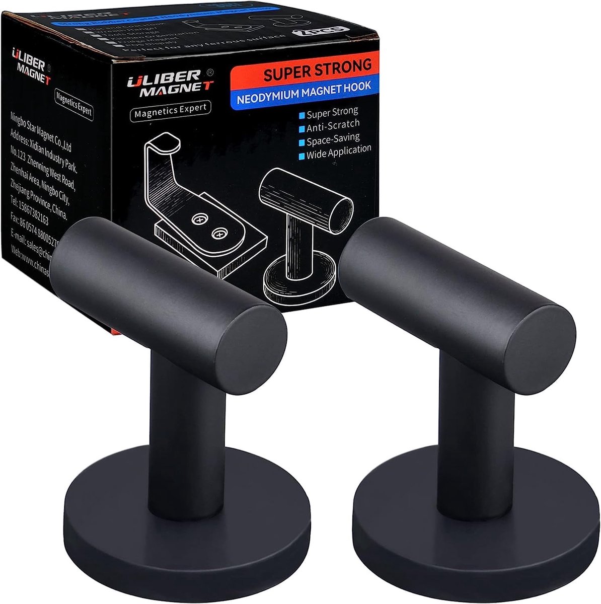 SnelShoppen - Sterke Neodymium Magnetische Haak met Rubber Coating voor Muur, Keuken, Deur, Koelkast, Ophanghaak voor Handdoeken, 10 kg Draagkracht, Z