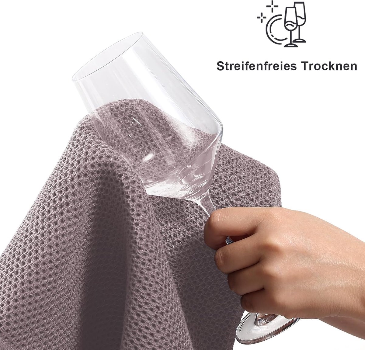 SnelShoppen - Moosfor Keukenhanddoeken 100% Katoen 30x30 cm - Absorberende, Zachte, Dikke Theedoeken - Set van 6 Bruine Huishouddoeken voor Keuken en