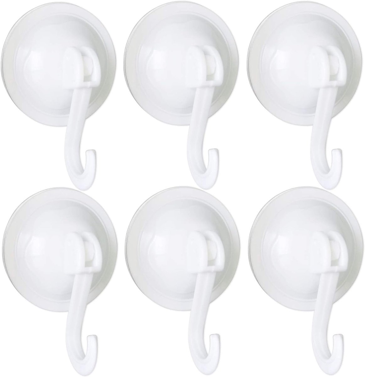 SnelShoppen - Pack van 6 Herbruikbare Zuignappen - Waterproof Kledinghangers voor Jassen, Handdoeken, Tassen, Sleutels - Silicone en Plastic - Ideaal