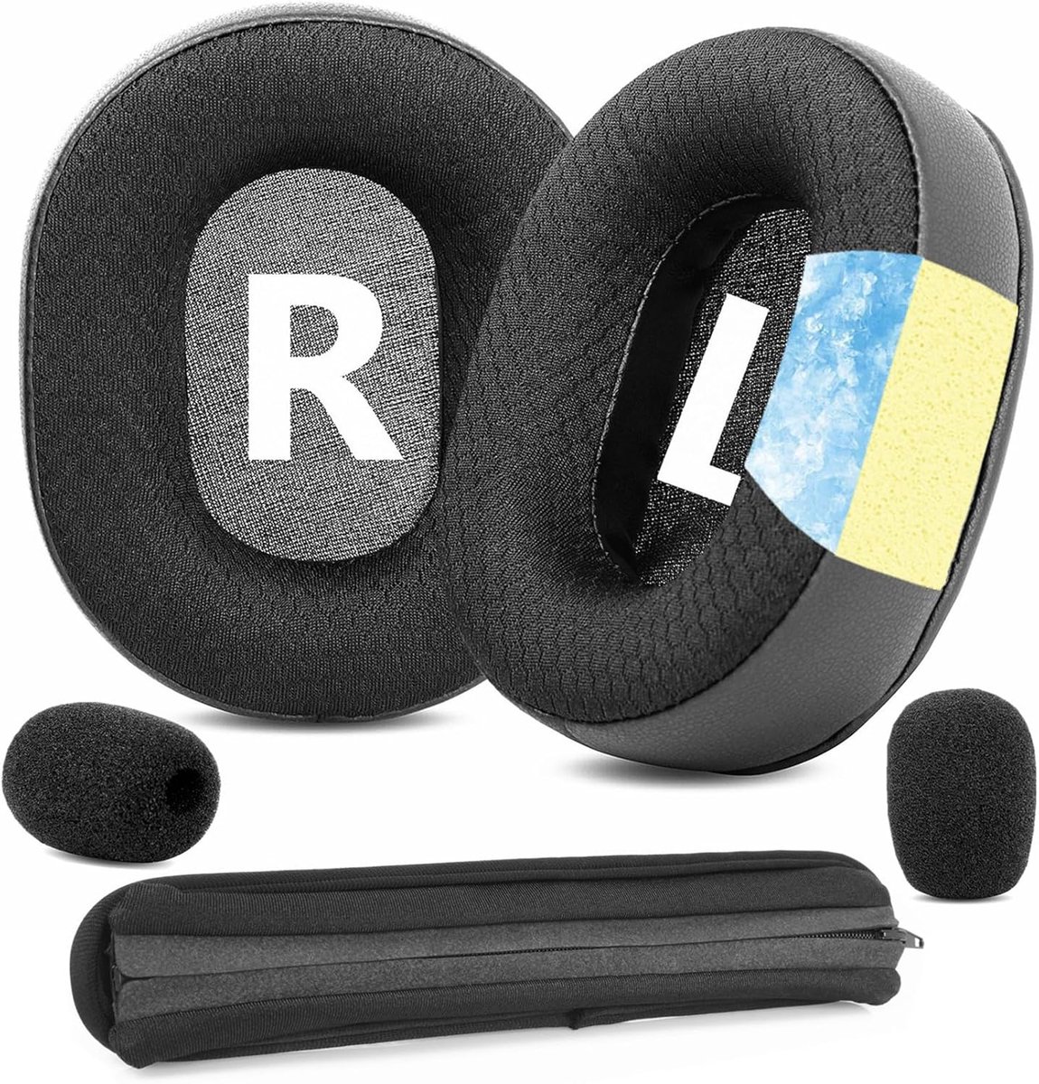 SnelShoppen - Ear Pads Kit Vervanging voor Gaming Headphones - Koel Gel Oorkussens met Hoofdband Beschermcover - Perfect voor Roccat Khan Pro/Khan Aim