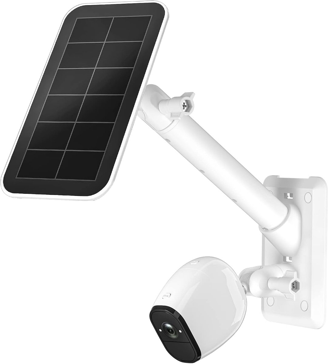 SnelShoppen - 2-in-1 Bevestiging voor Camera en Zonnepaneel, Compatibel met Arlo Pro 4/3/Ultra/Essential & EufyCam 1/2/2C/2C Pro/3/3C/E, Wit, Veilig e