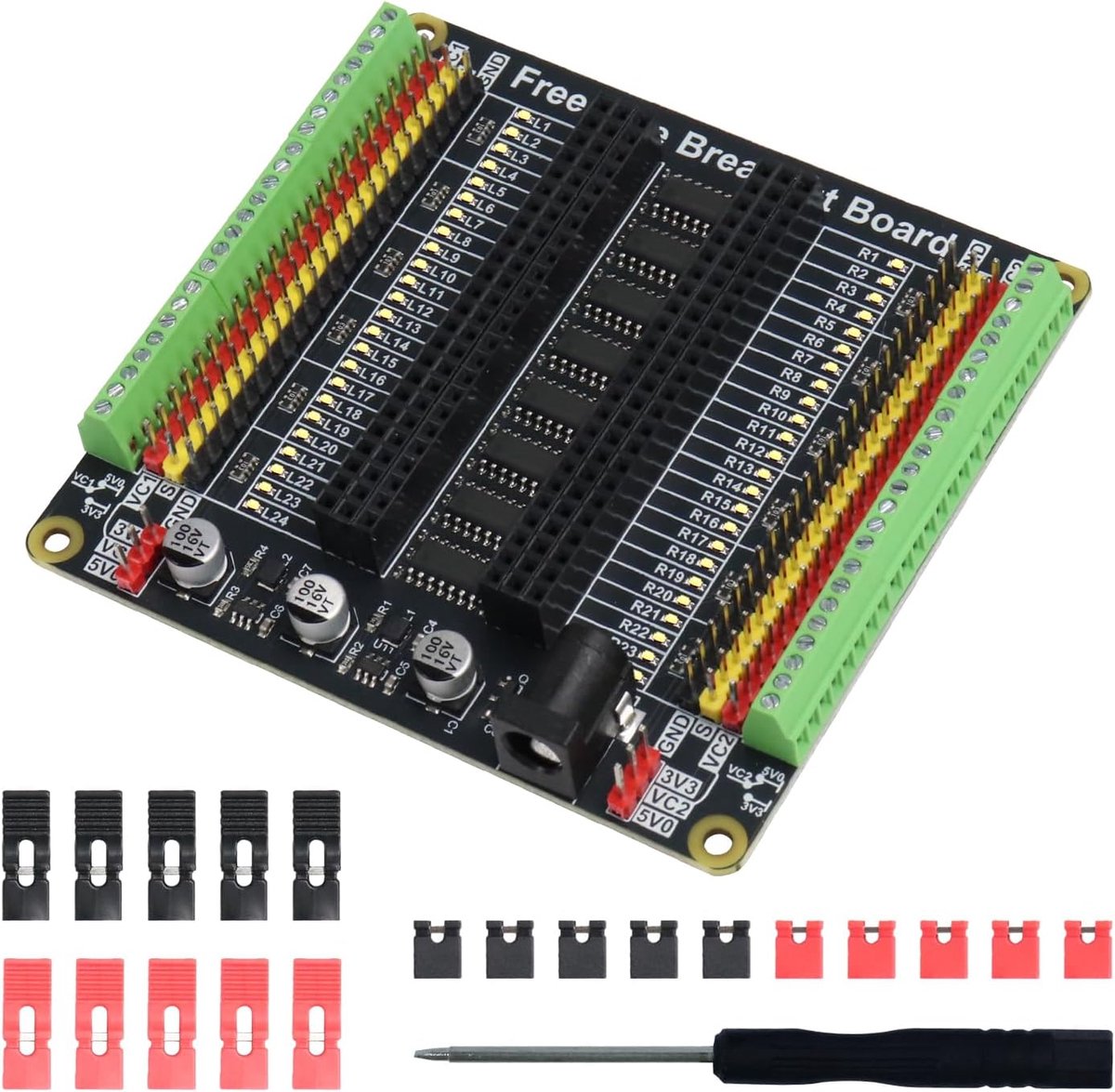 SnelShoppen - Universele Breakout Board voor Arduino Nano, Micro, Raspberry Pi Pico 1 2W, ESP32, ESP8266 - Terminal Block Shield HAT met Pin Header, G