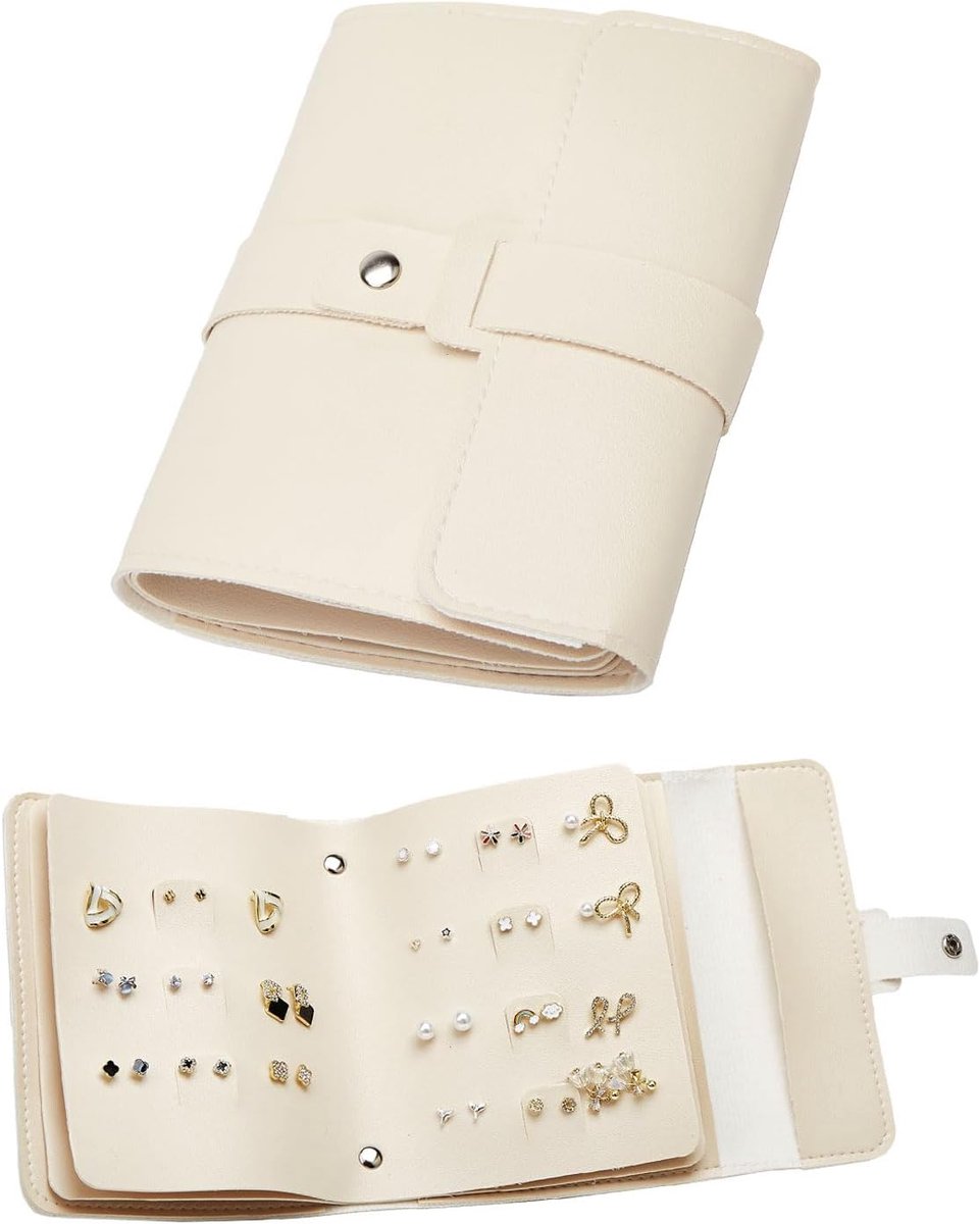 SnelShoppen - ZHIERNA Oorbellen Organizer voor Sieraden en Kleine Items - Compact en Lichtgewicht PU - Ideaal voor Dames en Meisjes - 14x3x16 cm - Per