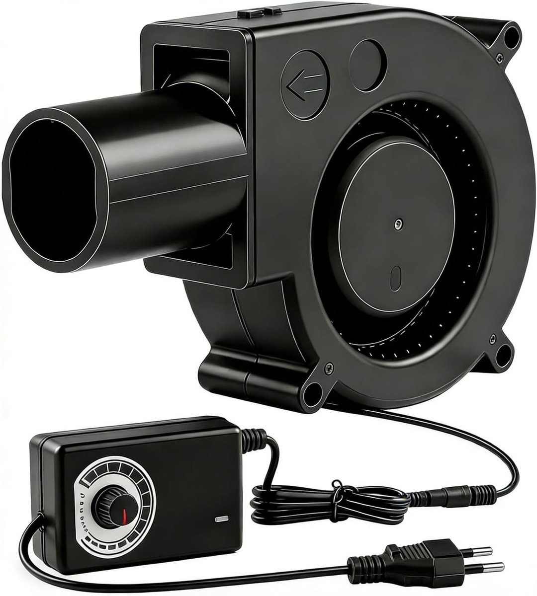 Regelbare radiaalventilator 12 V met toerentalregelaar voor camping, BBQ en koeling, ideale ventilator voor opblaasbare kachels en luchtcirculatie