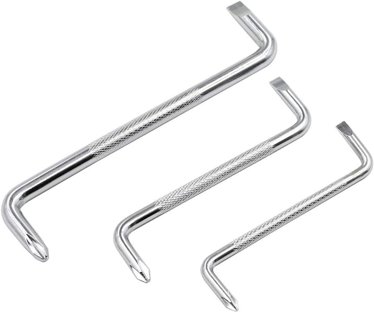 SnelShoppen - 3-delige Z-vormige Offset Schroevendraaier Set - Phillips en Sleuf Schroevendraaiers - Ergonomische Handvat - Chrome Vanadium Staal - Id