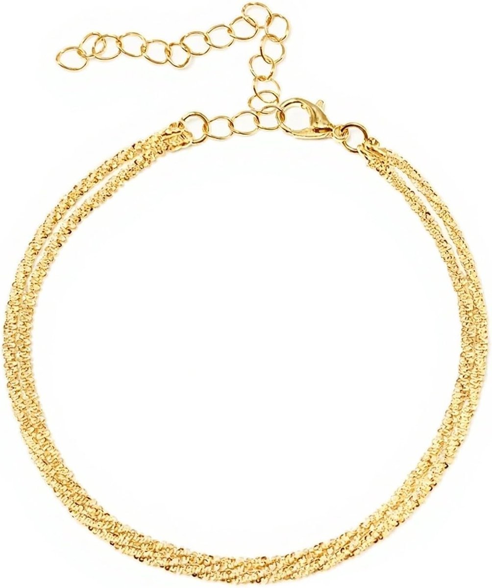 Elegante S925 Zilveren Enkelsieraad voor Vrouwen, Dubbele Laag Waterdichte Anklet, Perfecte Sieraad Cadeau voor Vrouwen