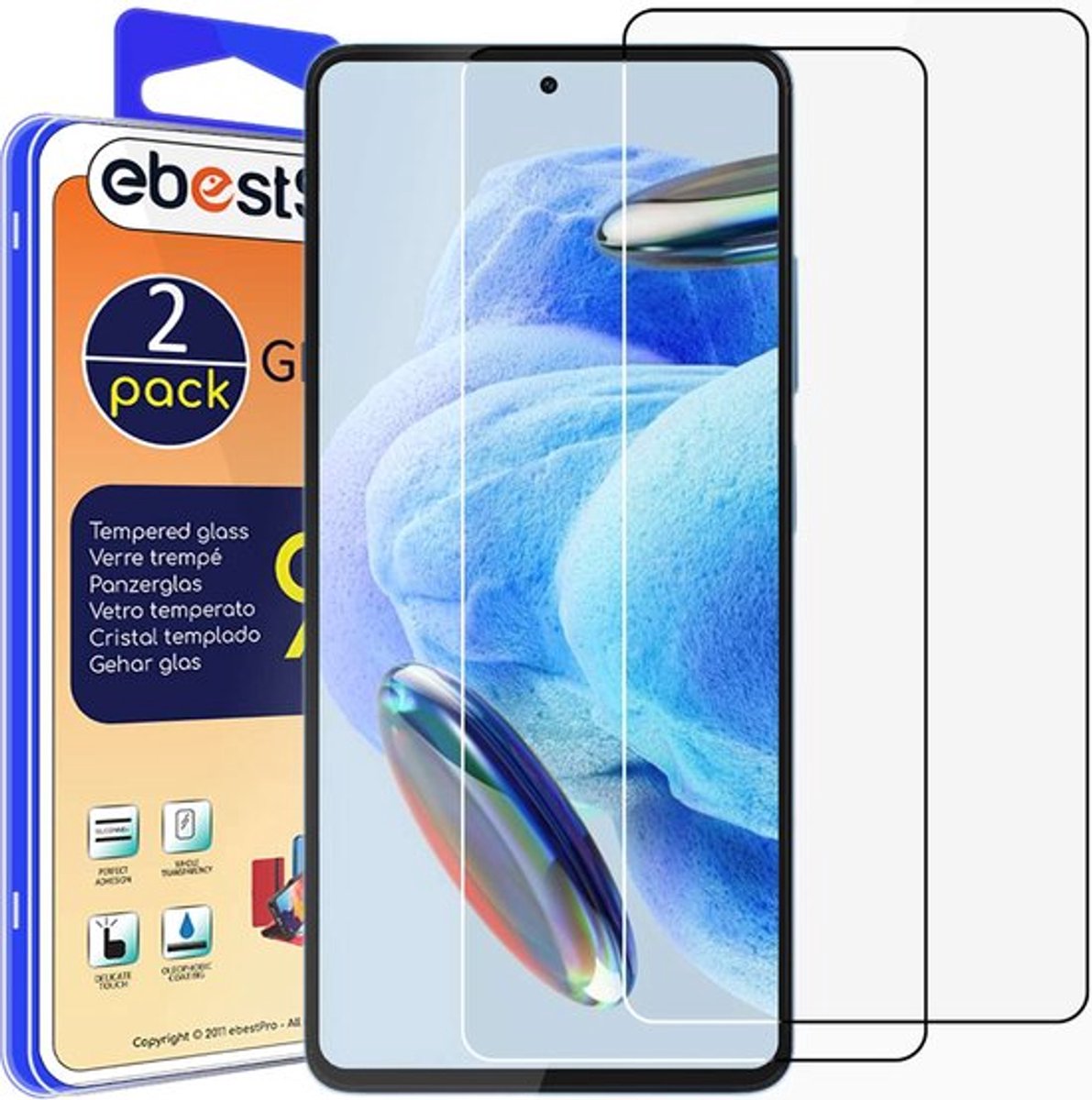 ebestStar - {2 Stuks} Gehard glas geschikt voor Xiaomi Redmi Note 12 Pro, 12 Pro+ 5G, Screen Protector Cover, Schermbeschermer Tempered Glass