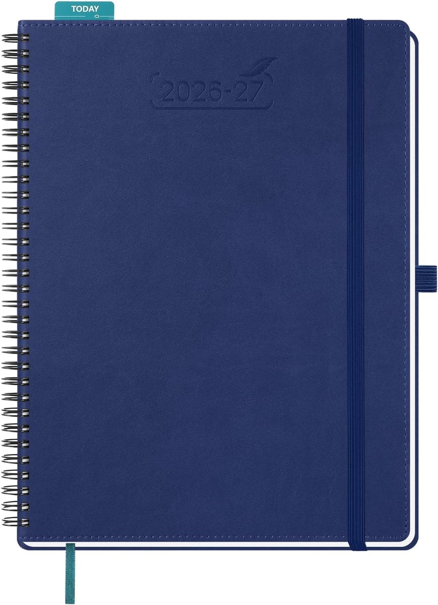 SnelShoppen - BEZEND Kalender 2026 2027 Weekplanner A4 28 x 22 cm, 18-maand Pocket Kalender Juli 26 - Dec 27, PU Lederen Softcover Boek met Penhouder