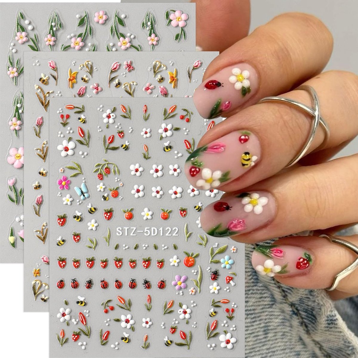 SnelShoppen - Summer Nail Art Stickers - Kleurige Plakstickers voor Nagels - 100+ Design Variaties - Voor Feestjes, Vakantie, en Dagelijks Gebruik