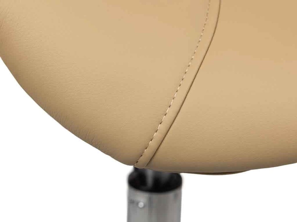 Zadelkruk Beige – Ergonomische Zadelstoel met Wielen – Verstelbare Werkkruk voor Salon, Kappers & Thuisgebruik - Zithoogte 40-56cm