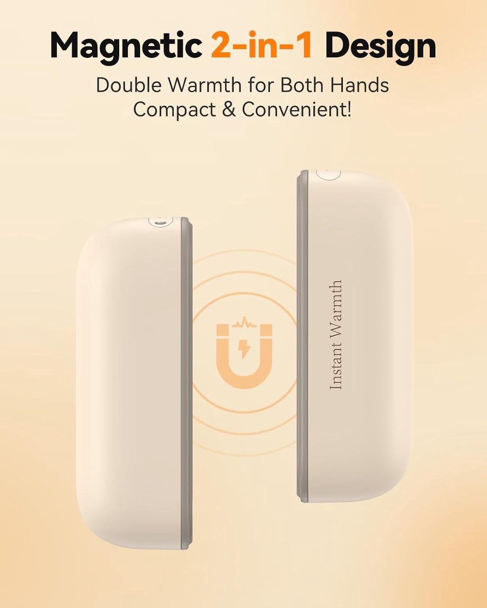 SnelShoppen - Handwarmers Oplaadbaar 2 Pack 8000 mAh Elektrische Handwarmers 2025 Magnetisch met 3 Warmtestanden tot 60 °C Perfect voor Buiten, Campin — cadeau in Sport & Outdoor - foto 2