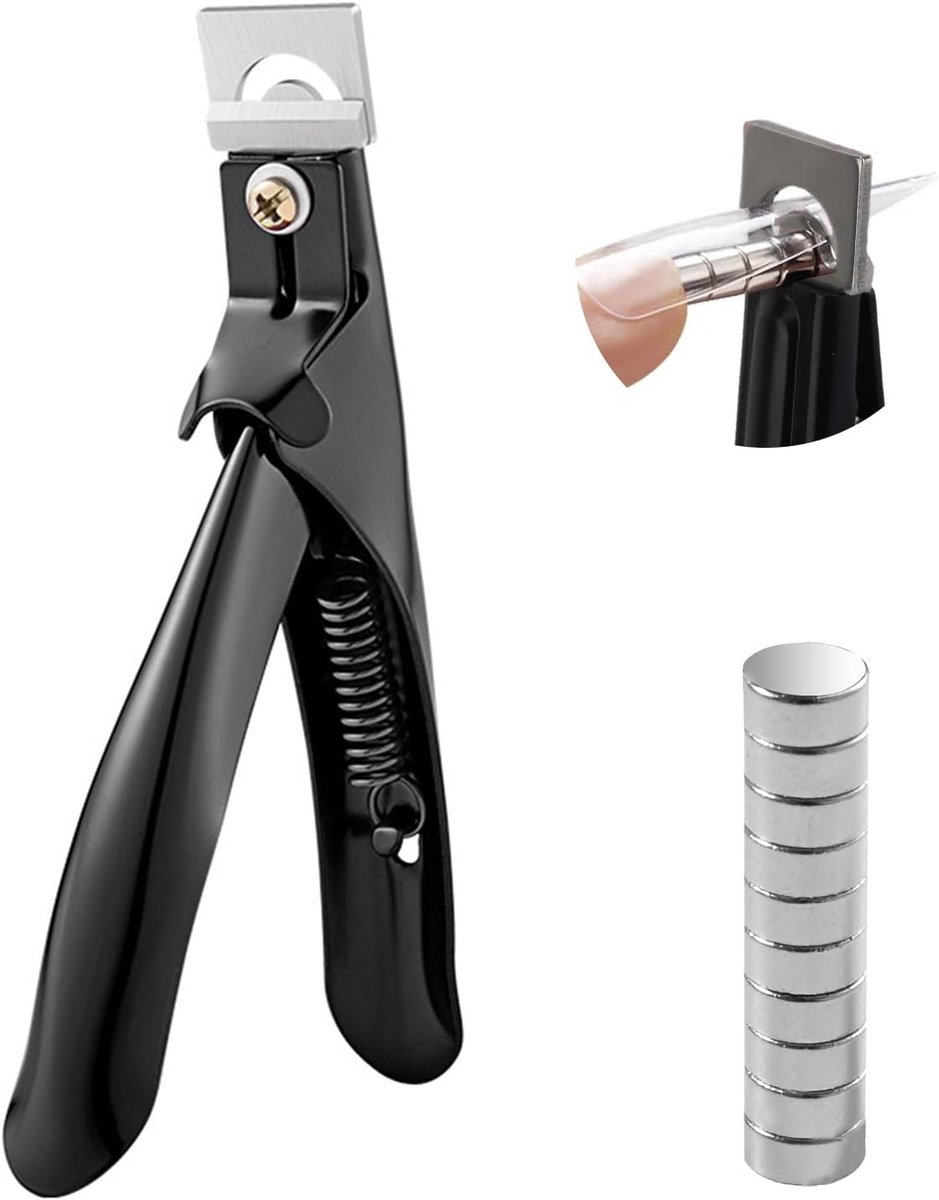SnelShoppen - False Nail Clippers met 10 Magneten Gel Nagels Rvs Manicure Tip Cutter voor Kunstnagels, Professioneel en Duurzaam