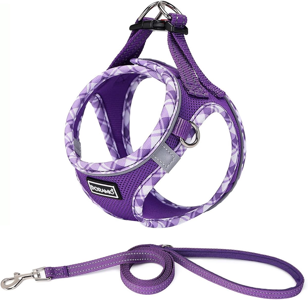 SnelShoppen - Step-in Hondenharnas en Leash Set, Zacht Mesh Reflecterend, Lichtgewicht Vest Harnas met Veiligheidsluiting voor Kleine Honden, Katten e