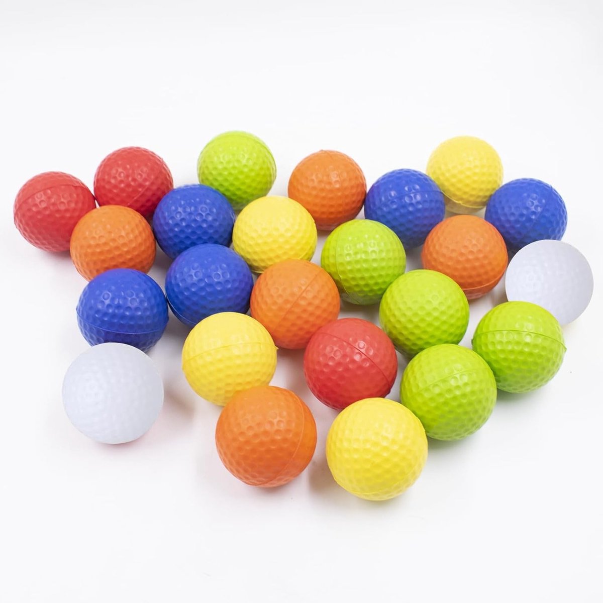 Set van 24 Schuim Golfballen 42 mm voor Training met Realistisch Gevoel en Beperkte Vlucht - Ideaal voor Binnen en Buiten Gebruik in 6 Kleuren