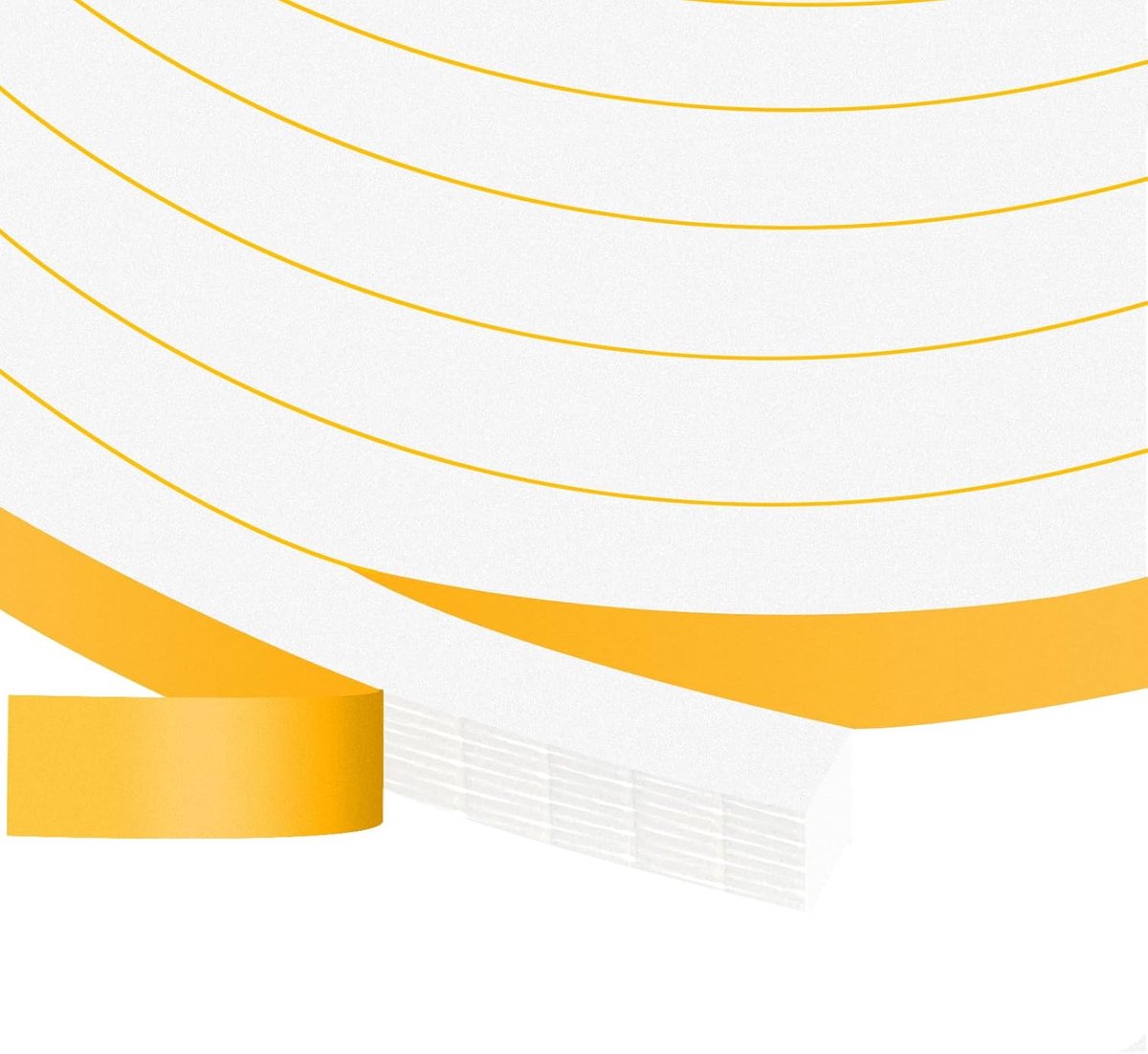 SnelShoppen - High Density Foam Tape 12mm x 10mm, Zelfklevende Weather Stripping Seal, Isolatie Tape voor Ramen en Deuren, Geluiddicht en Schokabsorbe
