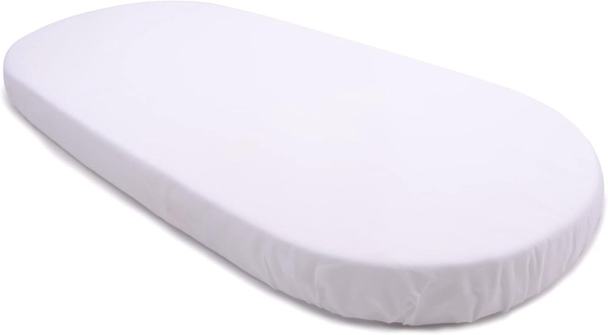 SnelShoppen - Fitted Sheet 100% Katoen 500 Draadjes 75 x 33 cm - Verstelbaar voor Babybed / Kinderwagen - Geschikt voor Jongens en Meisjes - Zacht en