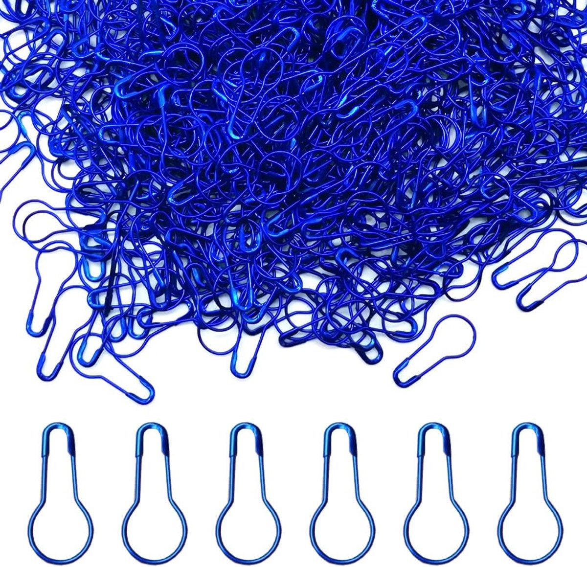 SnelShoppen - 1000pcs Veiligheidspinnen, Metalen Pompoen Veiligheidspinnen, Calabash Pins voor Kleding, Labels, Parelnaalden (Blauw)