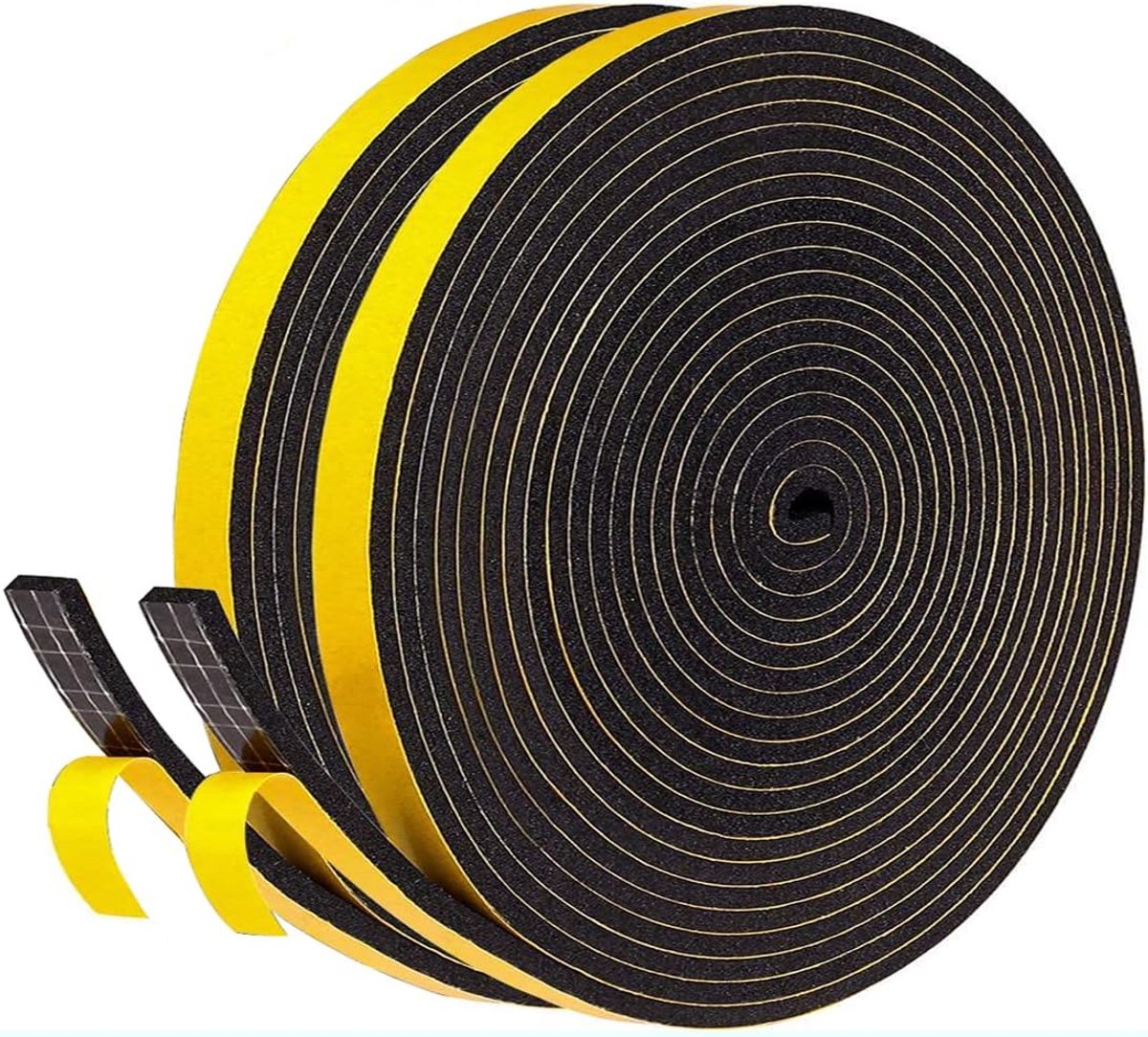 SnelShoppen - Zelfklevende Deurrubber Sealing Tape - Raamafdichting - Rubber Seal - Anti-Collisie - Geluiddicht - Waterdicht en Stofdicht 9 x 3 mm x 1