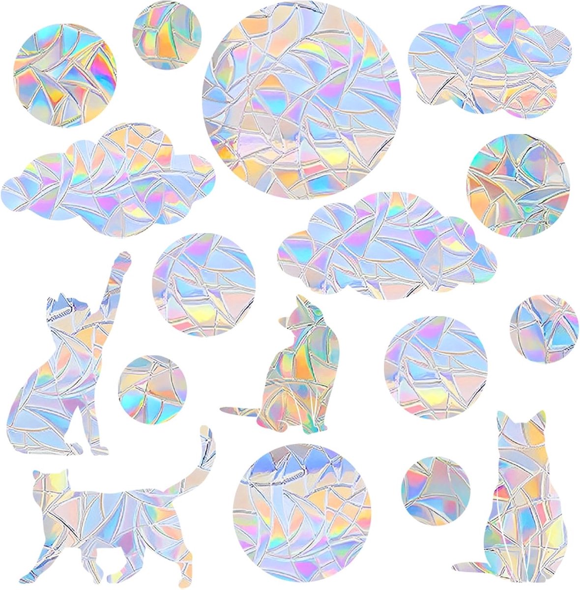 SnelShoppen - 54 Prisma Raamstickers, Rainbow Sun Catcher, Vensterdecoratie, Statisch Zonder Lijm, Refracterend, Kinderen, Dierenbescherming, Kleurige