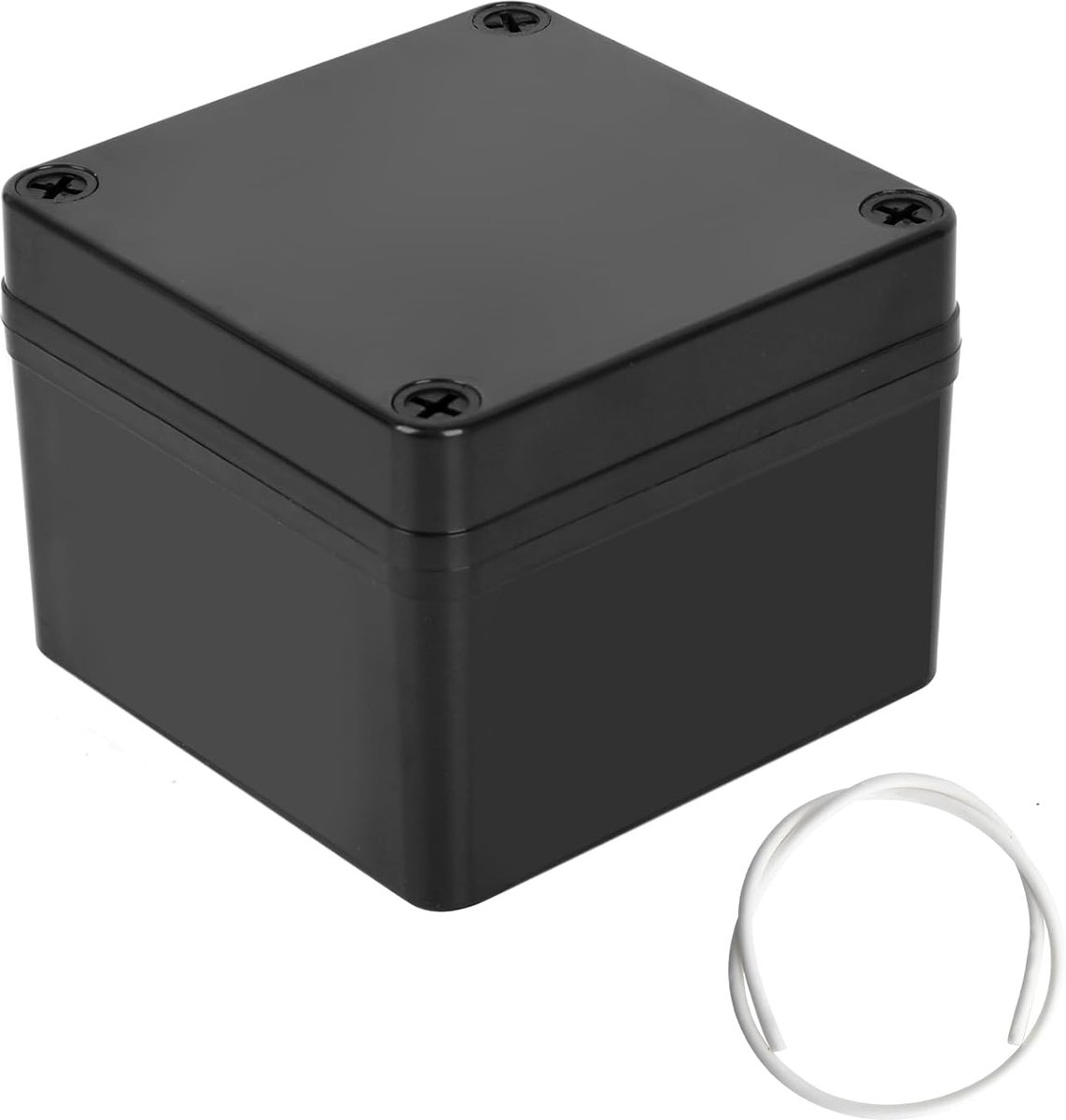 SnelShoppen - Junction Box Zwart, Waterdicht IP65, Elektronische Behuizing, Oppervlakte Montage, Buiten, ABS Kunststof 100x100x75mm voor DIY Projecten