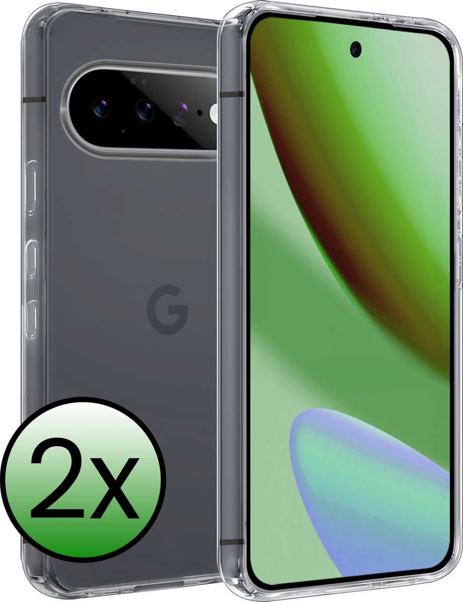 Hoesje 2 Stuks - Geschikt voor Google Pixel 11 - Sterk & Shockproof - Case Siliconen - Back Cover - Telefoon Hoes - Transparant
