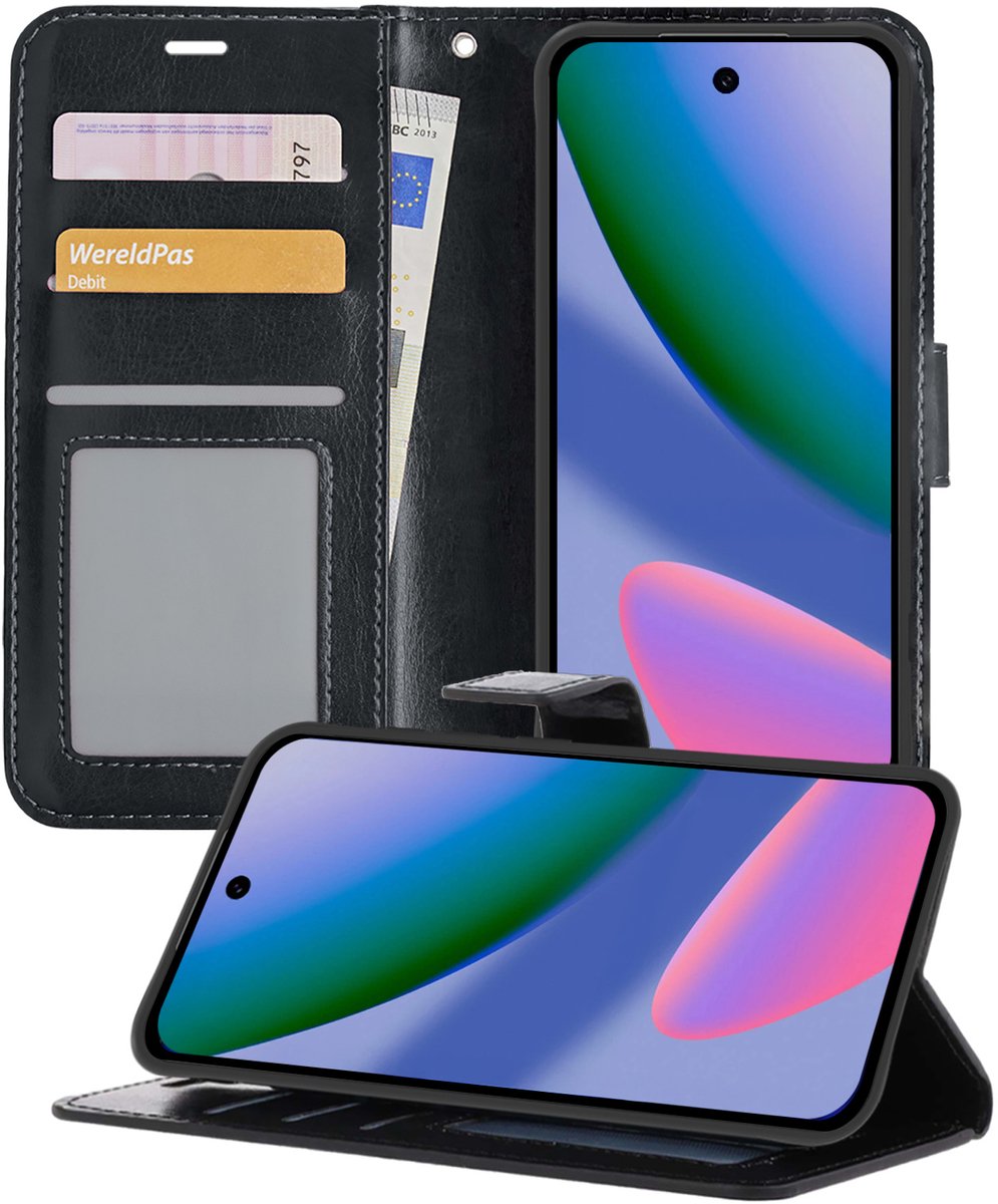 Hoesje - Geschikt voor Google Pixel 11 Pro XL - Luxe Bookcase - Walletcase Hoes - Portemonnee - Cover - Telefoonhoes - Zwart