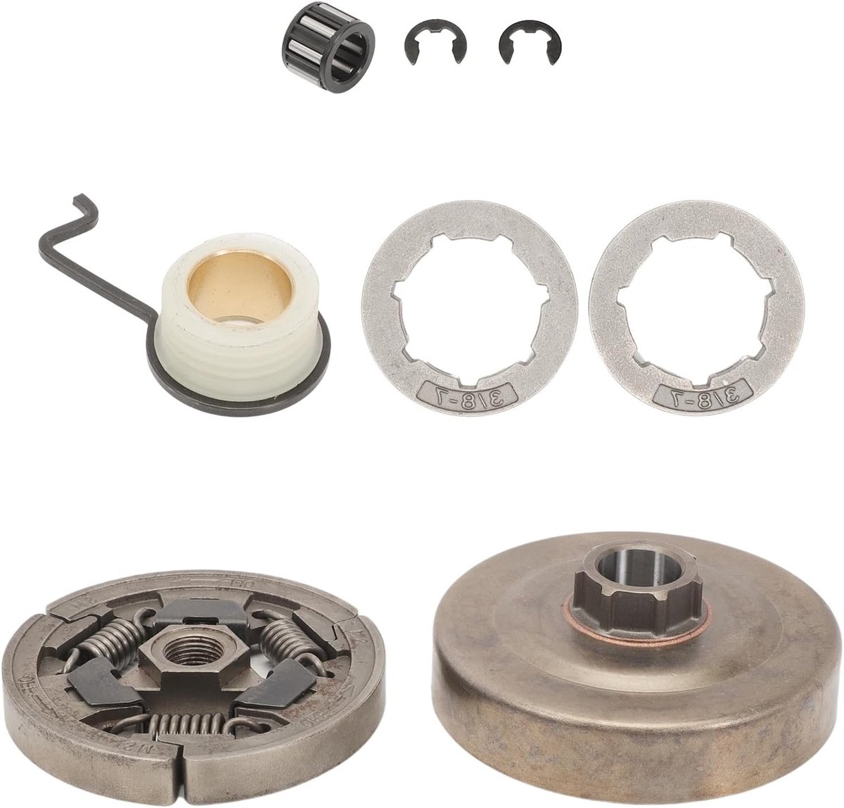 Complete Kettingaandrijving en Koppeling Set voor STIHL MS362, MS361, MS441, MS440, MS460, 044, 046 - 3/8'' Koppeling Trommel en Naaldlager Inclusief Kettingwiel voor Houtbewerking