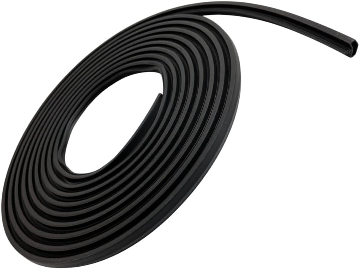 SnelShoppen - 5m Deurafdichting Zwart - 12mm Vouwbreedte - 2.8mm Groefbreedte - 6mm Hoogte - Ideaal voor Badkamer- en Kamerdeuren